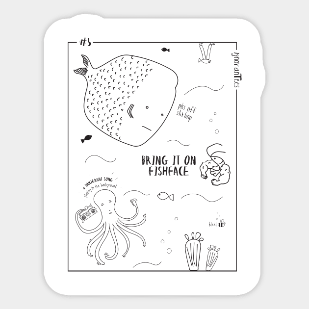 Fishface Sticker by IGNORANTEES